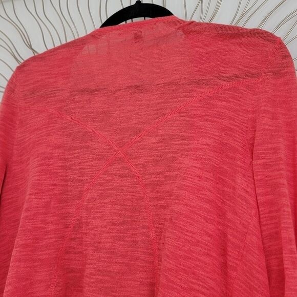 Cable & Gauge Open Front Drape Waterfall Front Coral Cardigan Size Small - Picture 9 of 12